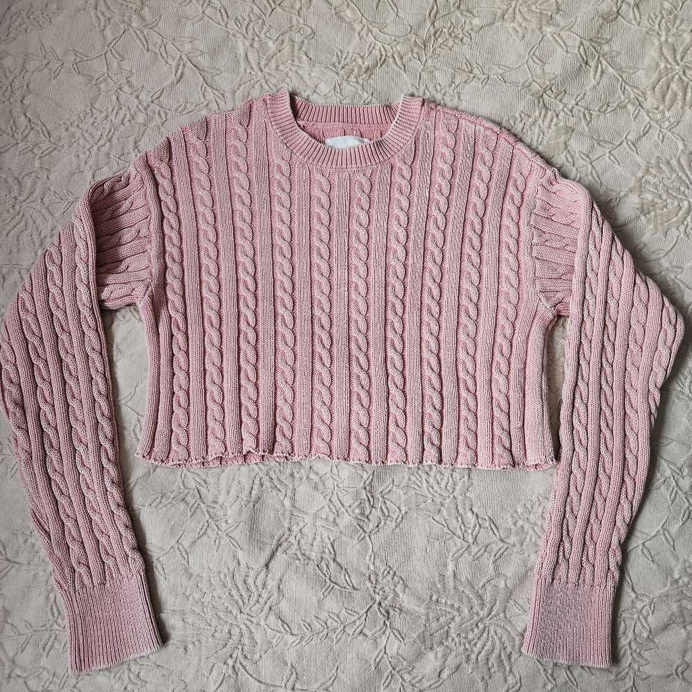 Aerie 🩷 mini cable knit sweater
